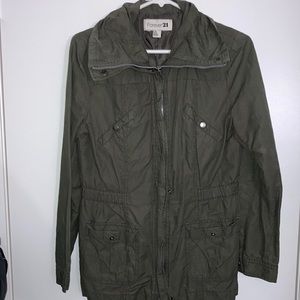Forever 21 green bomber jacket